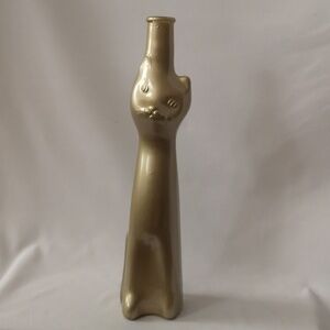 Collectible Empty Riesling Cat Bottle in Gold